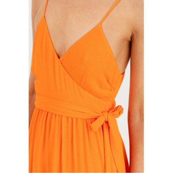 💕MARA HOFFMAN SWIM💕 Alma Sleeveless Wrap Front Maxi Dress ~ Orange Small S - Picture 9 of 16